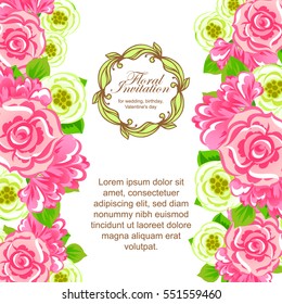 Invitation with floral background