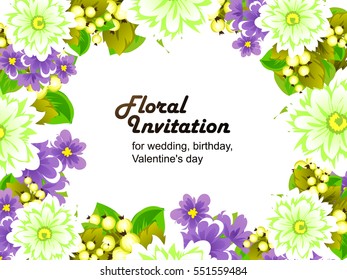 Invitation with floral background
