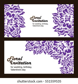 Invitation with floral background
