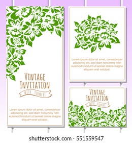 Invitation with floral background