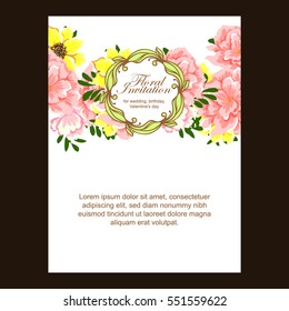 Invitation with floral background