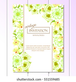 Invitation with floral background