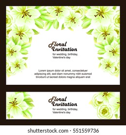 Invitation with floral background