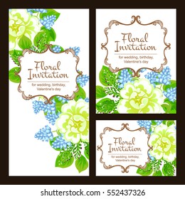 Invitation with floral background