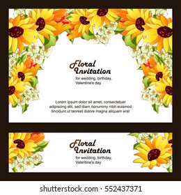 Invitation with floral background