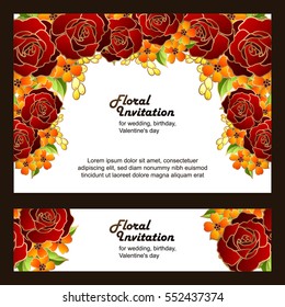 Invitation with floral background