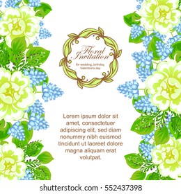 Invitation with floral background