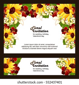 Invitation with floral background