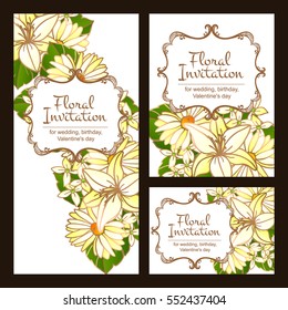 Invitation with floral background