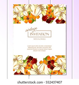 Invitation with floral background
