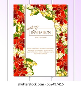 Invitation with floral background