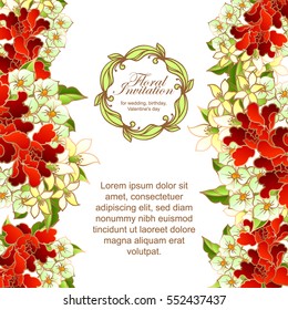 Invitation with floral background