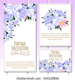 Invitation with floral background