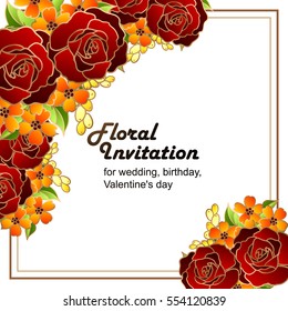 Invitation with floral background