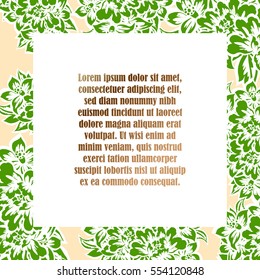 Invitation with floral background