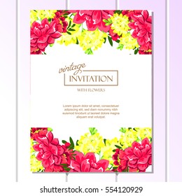 Invitation with floral background
