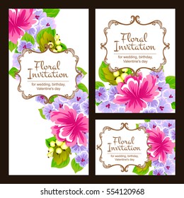 Invitation with floral background