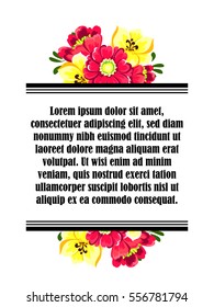 Invitation with floral background