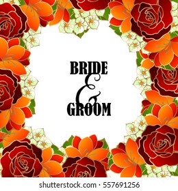 Invitation with floral background