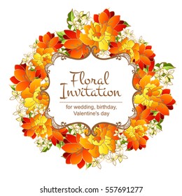 Invitation with floral background