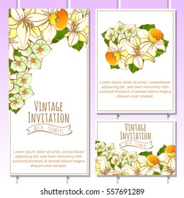 Invitation with floral background