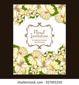Invitation with floral background