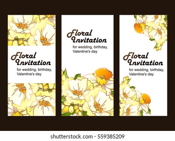 Invitation with floral background