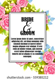 Invitation with floral background