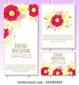 Invitation with floral background