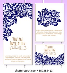 Invitation with floral background