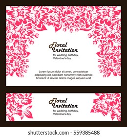 Invitation with floral background