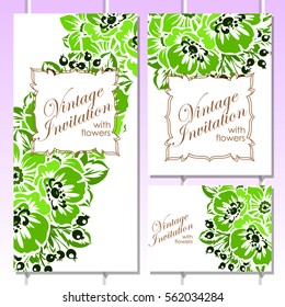 Invitation with floral background