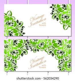 Invitation with floral background