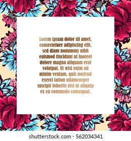 Invitation with floral background