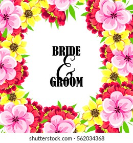Invitation with floral background
