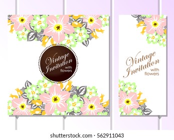 Invitation with floral background