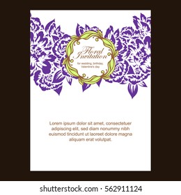 Invitation with floral background