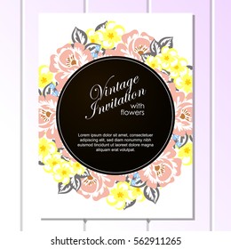 Invitation with floral background