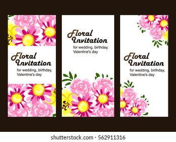 Invitation with floral background