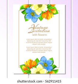 Invitation with floral background