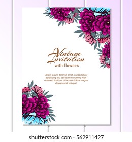 Invitation with floral background