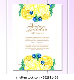 Invitation with floral background