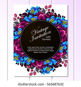 Invitation with floral background
