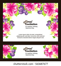 Invitation with floral background