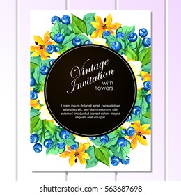 Invitation with floral background