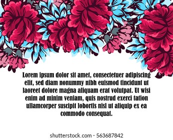 Invitation with floral background