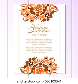 Invitation with floral background