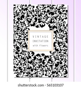 Invitation with floral background