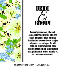 Invitation with floral background