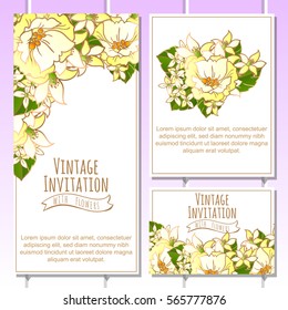 Invitation with floral background
